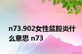 n73.902女性盆腔炎什么意思 n73 