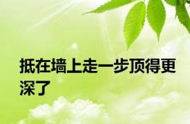 抵在墙上走一步顶得更深了