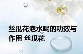 丝瓜花泡水喝的功效与作用 丝瓜花 