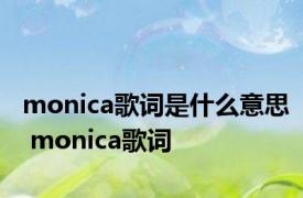 monica歌词是什么意思 monica歌词 