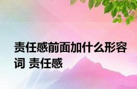 责任感前面加什么形容词 责任感 