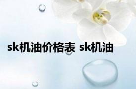 sk机油价格表 sk机油 