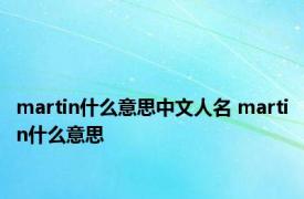 martin什么意思中文人名 martin什么意思 