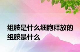 组胺是什么细胞释放的 组胺是什么 