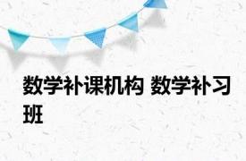 数学补课机构 数学补习班 