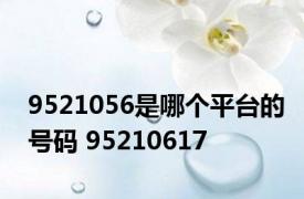 9521056是哪个平台的号码 95210617 