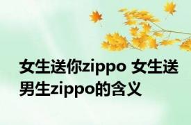 女生送你zippo 女生送男生zippo的含义 