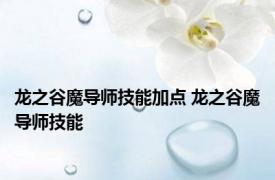 龙之谷魔导师技能加点 龙之谷魔导师技能 