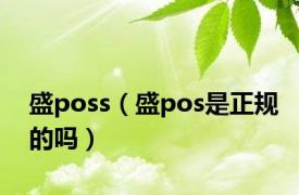 盛poss（盛pos是正规的吗）