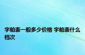 宇舶表一般多少价格 宇舶表什么档次 