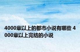 4000章以上的都市小说有哪些 4000章以上完结的小说 