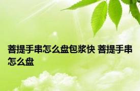 菩提手串怎么盘包浆快 菩提手串怎么盘 