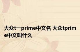 大众t一prime中文名 大众tprime中文叫什么 