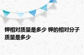 钾相对质量是多少 钾的相对分子质量是多少