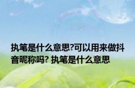 执笔是什么意思?可以用来做抖音昵称吗? 执笔是什么意思