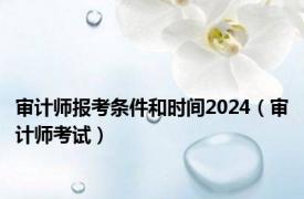 审计师报考条件和时间2024（审计师考试）