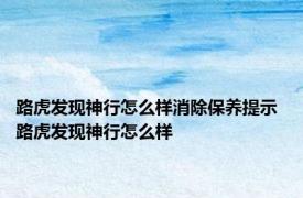 路虎发现神行怎么样消除保养提示 路虎发现神行怎么样 