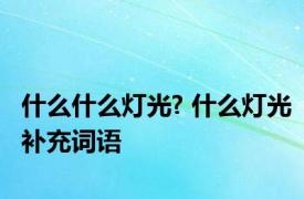 什么什么灯光? 什么灯光补充词语