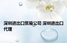 深圳进出口贸易公司 深圳进出口代理 