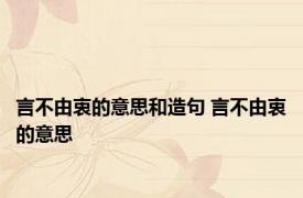 言不由衷的意思和造句 言不由衷的意思 