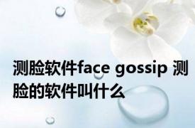 测脸软件face gossip 测脸的软件叫什么