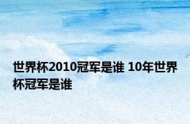 世界杯2010冠军是谁 10年世界杯冠军是谁 