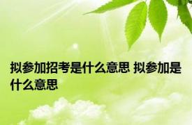 拟参加招考是什么意思 拟参加是什么意思