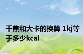 千焦和大卡的换算 1kj等于多少kcal