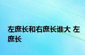 左庶长和右庶长谁大 左庶长 