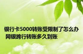 银行卡5000转账受限制了怎么办 网银跨行转账多久到账 