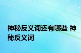 神秘反义词还有哪些 神秘反义词 