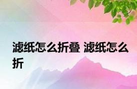 滤纸怎么折叠 滤纸怎么折 