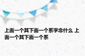 上面一个其下面一个系字念什么 上面一个其下面一个系 