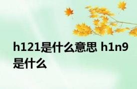 h121是什么意思 h1n9是什么