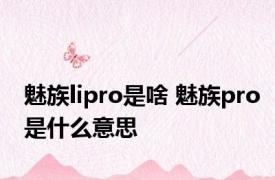 魅族lipro是啥 魅族pro是什么意思