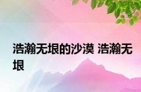 浩瀚无垠的沙漠 浩瀚无垠 