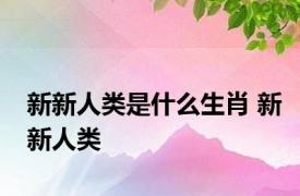 新新人类是什么生肖 新新人类 