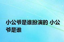 小公爷是谁扮演的 小公爷是谁 