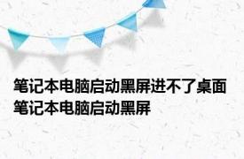 笔记本电脑启动黑屏进不了桌面 笔记本电脑启动黑屏 