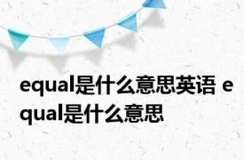 equal是什么意思英语 equal是什么意思 