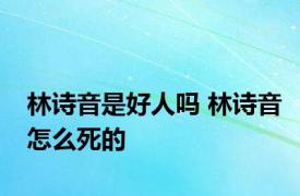 林诗音是好人吗 林诗音怎么死的 