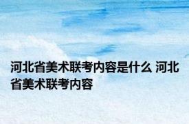 河北省美术联考内容是什么 河北省美术联考内容 