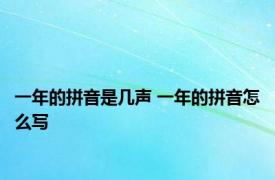 一年的拼音是几声 一年的拼音怎么写 