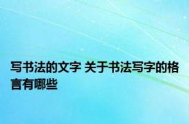 写书法的文字 关于书法写字的格言有哪些