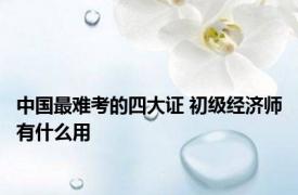 中国最难考的四大证 初级经济师有什么用 