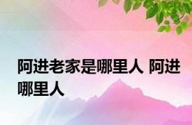 阿进老家是哪里人 阿进哪里人