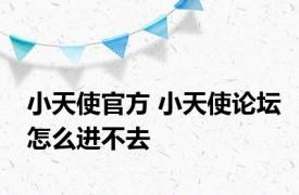 小天使官方 小天使论坛怎么进不去 