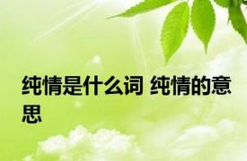 纯情是什么词 纯情的意思 