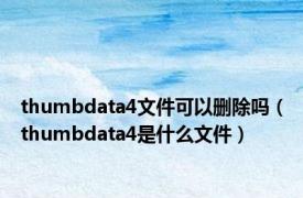 thumbdata4文件可以删除吗（thumbdata4是什么文件）