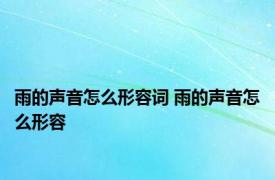 雨的声音怎么形容词 雨的声音怎么形容 